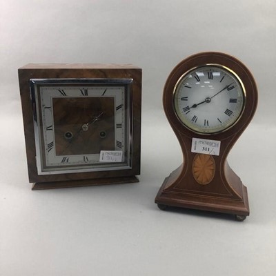 Lot 311 - AN EDWARDIAN MANTEL CLOCK AND ANOTHER