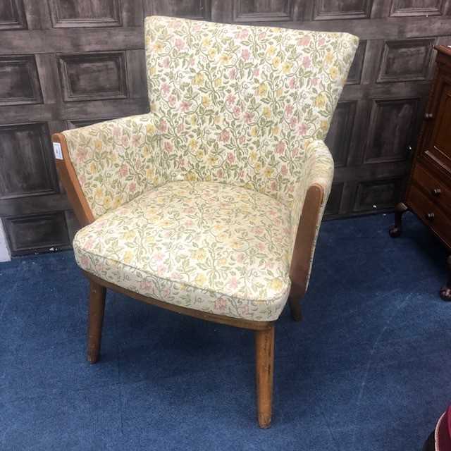 Lot 188 - A RETRO TUB CHAIR AND ANOTHER TUB CHAIR