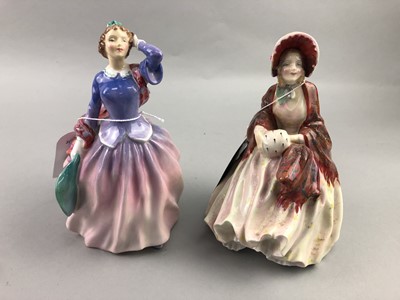Lot 330 - A ROYAL DOULTON FIGURE OF 'TOWN CRIER' AND FOUR OTHERS