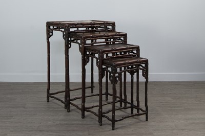 Lot 721 - A CHINESE NEST OF FOUR TABLES