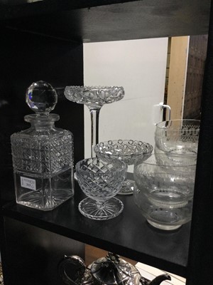 Lot 313 - A PAIR OF CRYSTAL DECANTERS AND OTHER CRYSTAL ITEMS