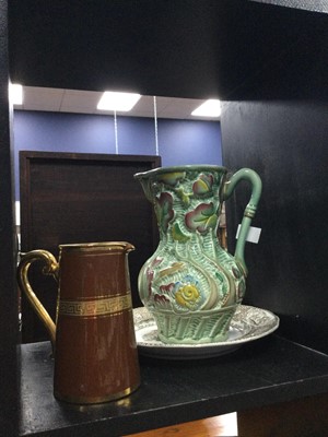 Lot 347 - A BESWICK JUG, TABLE LAMP AND OTHER CERAMICS