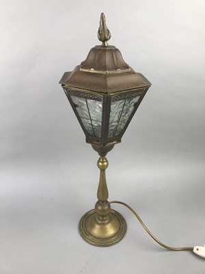 Lot 359 - A BRASS TABLE LAMP AND TWO OTHER TABLE LAMPS