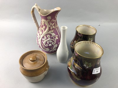 Lot 382 - A PAIR OF CARLTON WARE VASES AND OTHER CERAMICS