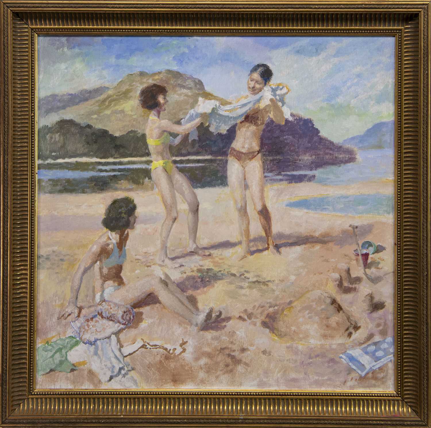 Lot 430 - AT THE BEACH, A SCOTTISH OIL