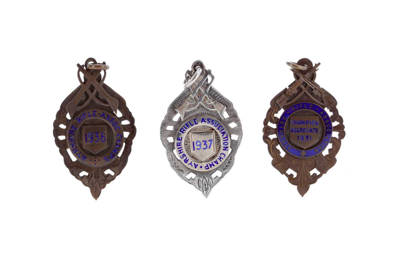 Lot 1114 - A LOT OF THREE AYRSHIRE RIFLE ASSOCIATION MEDALS