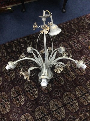 Lot 397 - A PAINTED CAST METAL CEILING LIGHT