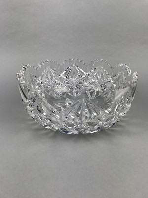 Lot 398 - A CUT GLASS BOWL AND OTHER ITEMS