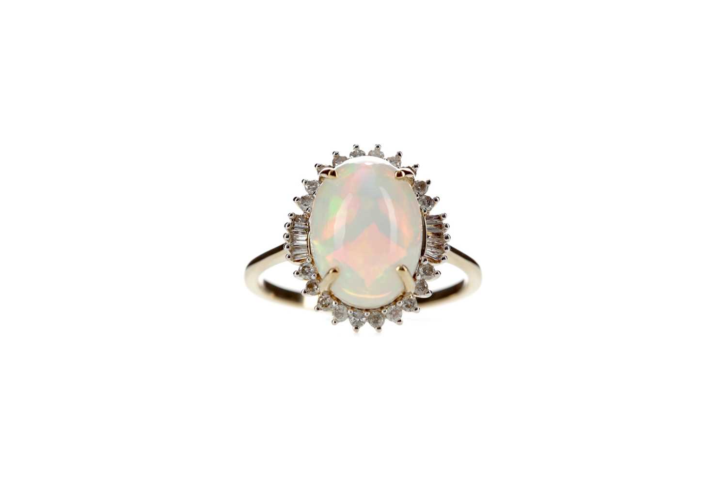 Lot 328 - AN OPAL AND DIAMOND RING