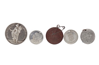 Lot 1312 - A GROUP OF SILVER AND OTHER PRIZE AND COMMEMORATIVE MEDALLIONS