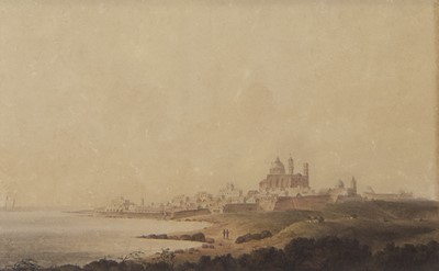 Lot 69 - GENOA FROM THE SHORE, A WATERCOLOUR BY ANDREW WILSON