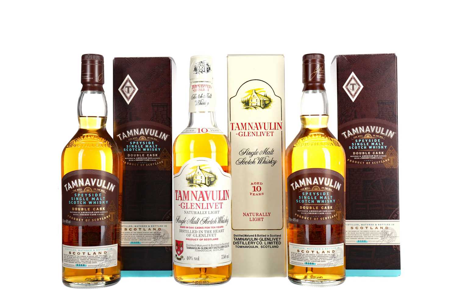 Lot 239 - TAMNAVULIN-GLENLIVET AGED 10 YEARS AND TWO BOTTLES OF TAMNAVULIN DOUBLE CASK