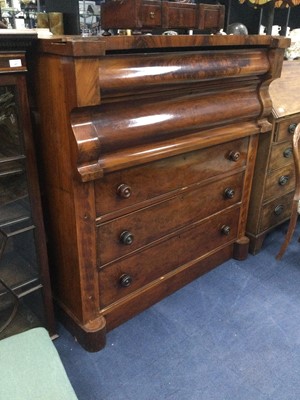 Lot 418 - A VICTORIAN MAHOGANY OGEE CHEST OF DRAWERS