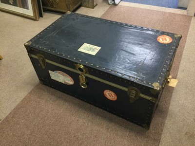 Lot 431 - A VINTAGE TRAVEL TRUNK AND ANOTHER