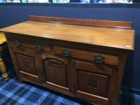 Lot 1002 - ART NOUVEAU MAHOGANY SIDEBOARD with two long...