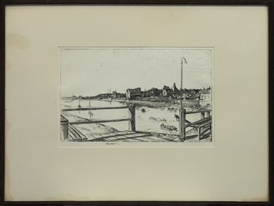 Lot 438 - THE FERRY AT KING'S LYNN, AN ETCHING BY STUART BROWN AND ANOTHER ETCHING