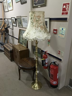Lot 474 - A BRASS STANDARD LAMP AND ANOTHER