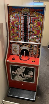 Lot 484 - A VINTAGE HIS AND HERS TALKING STRENGTH TEST ARCADE GAME