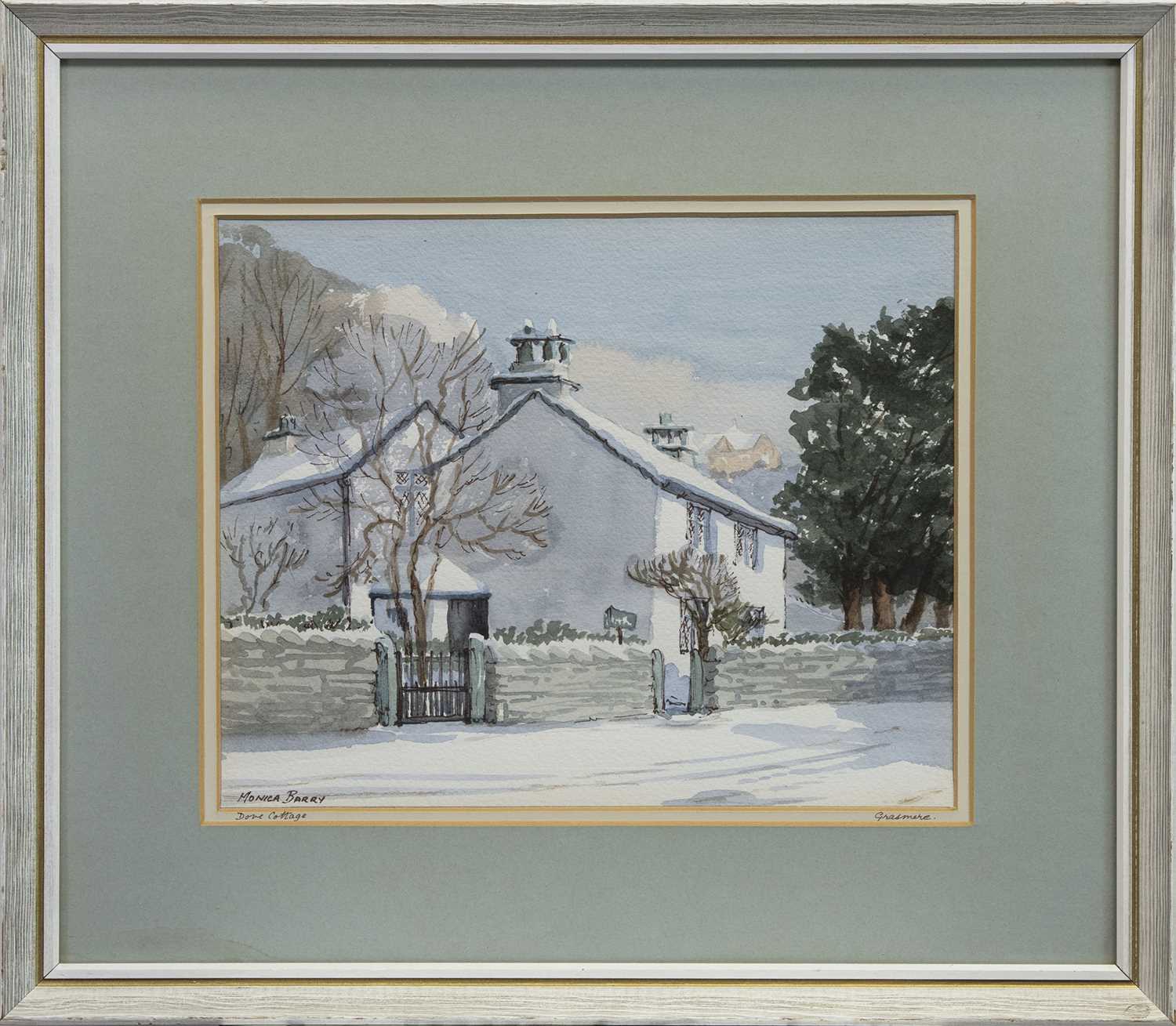 Lot 465 - DOVE COTTAGE, HOME OF WORDSWORTH, A WATERCOLOUR BY MONICA BARRY