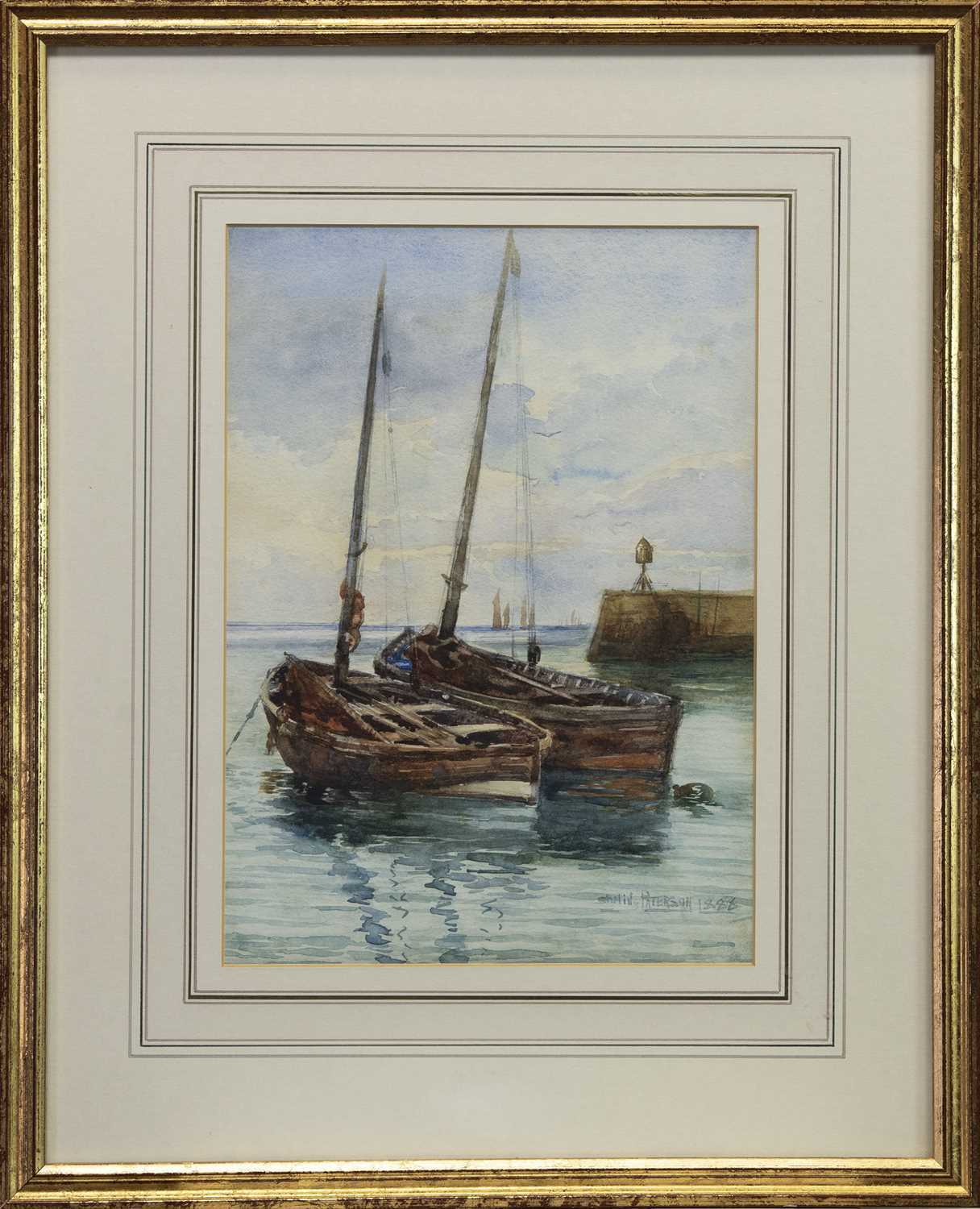 Lot 461 - HARBOUR SCENE, A WATERCOLOUR BY STIRLING PATERSON