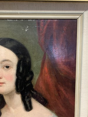 Lot 458 - PORTRAIT OF A GIRL, A 19TH CENTURY OIL