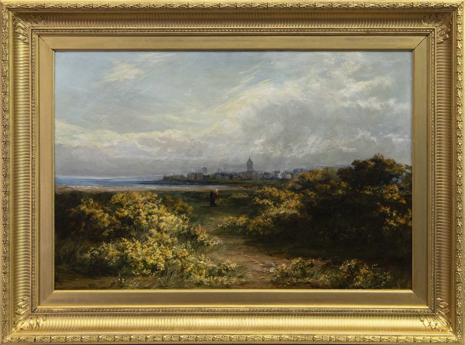 Lot 97 - ST ANDREWS FROM THE LINKS, AN OIL BY JOHN PEDDER