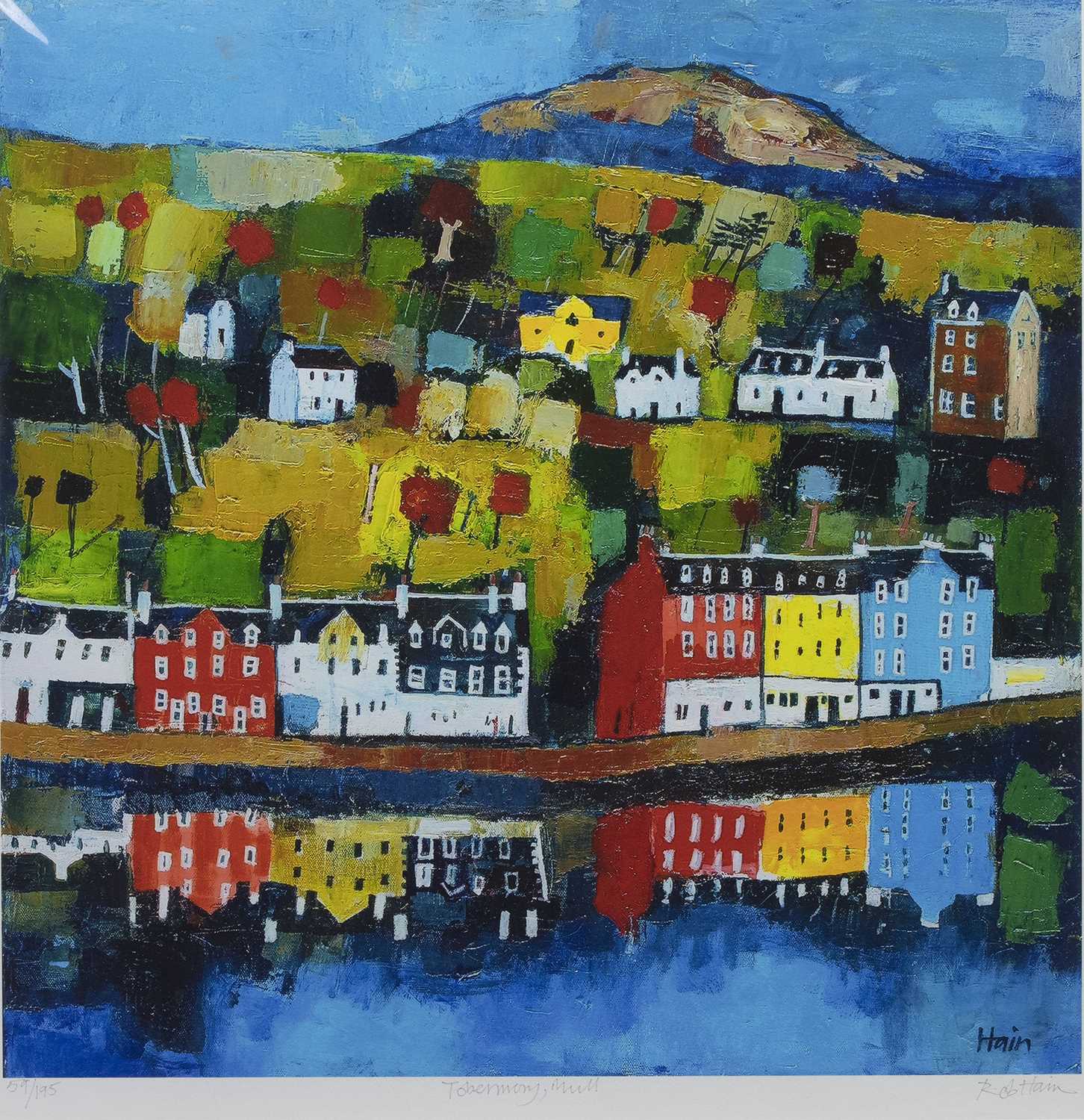 Lot 480 - TOBERMORY, MULL, A PRINT BY ROB HAIN