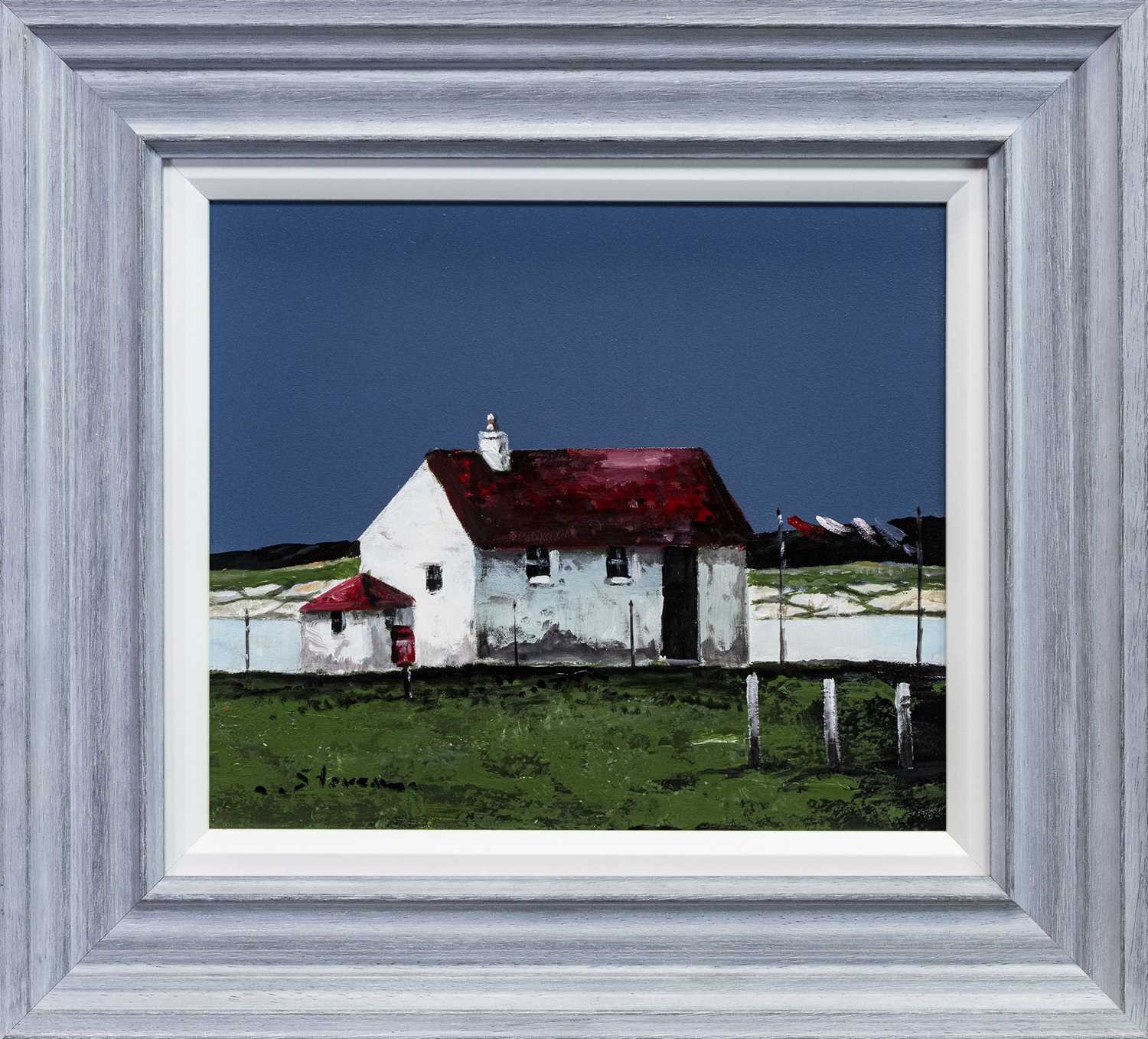 Lot 494 - RED ROOF, AN OIL BY STEVEN