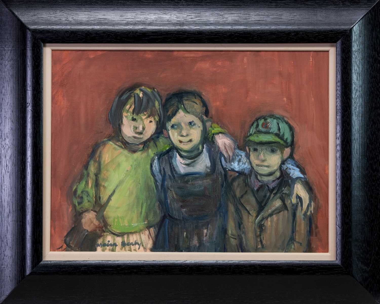 Lot 543 - BIG SISTERS, AN OIL BY MOIRA BEATY