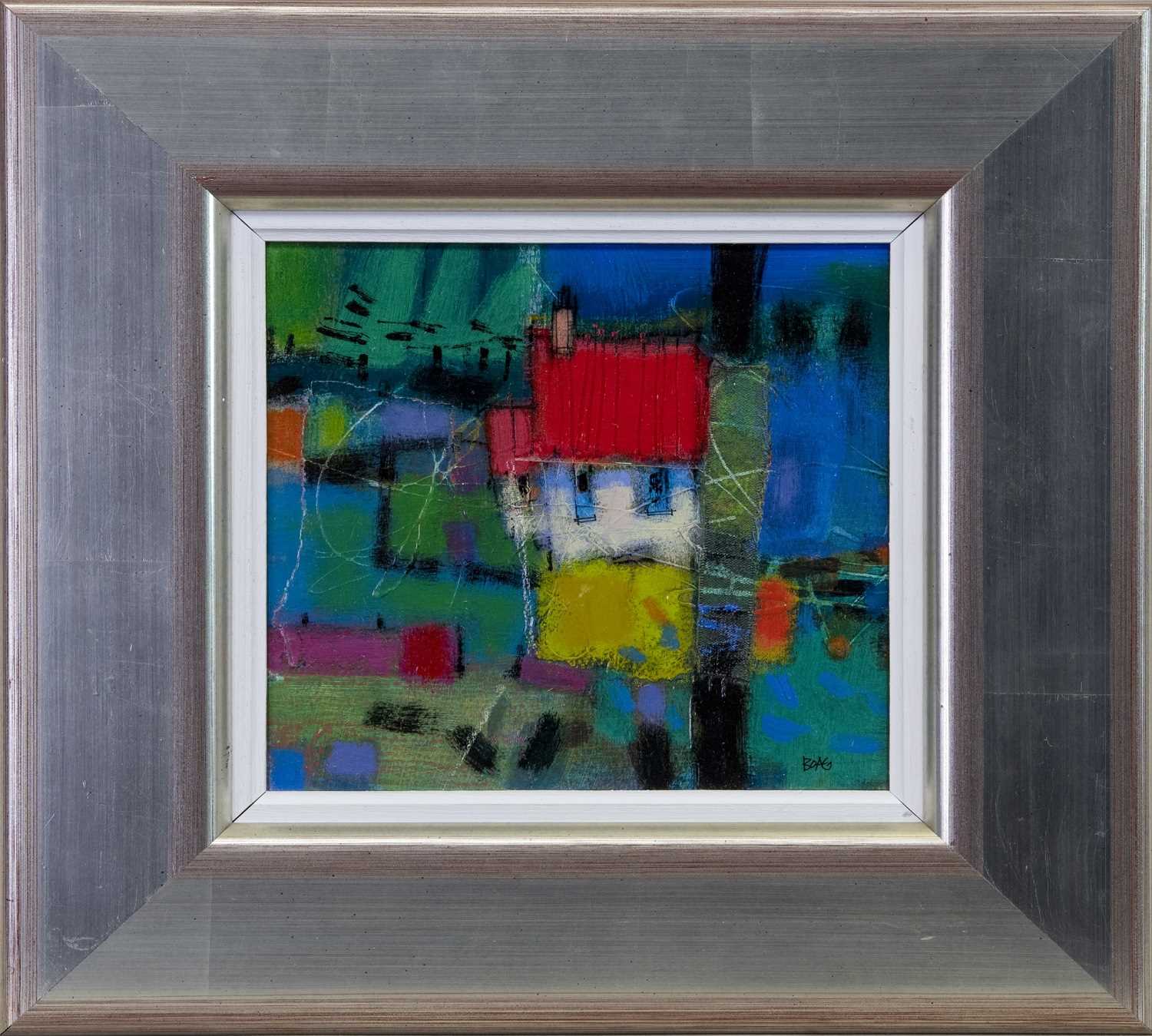 Lot 547 - BLUE VIEW, A MIXED MEDIA BY FRANCIS BOAG