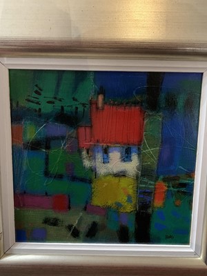 Lot 547 - BLUE VIEW, A MIXED MEDIA BY FRANCIS BOAG