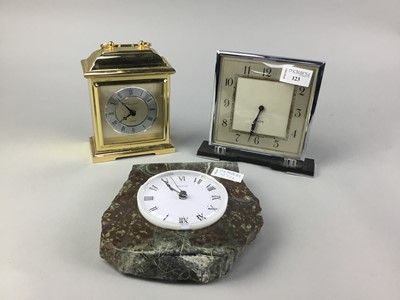 Lot 123 - A WOODFORD GILT CASED CARRIAGE CLOCK AND SIX OTHER CLOCKS