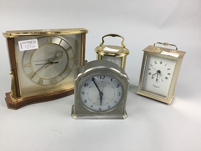 Lot 123 - A WOODFORD GILT CASED CARRIAGE CLOCK AND SIX OTHER CLOCKS