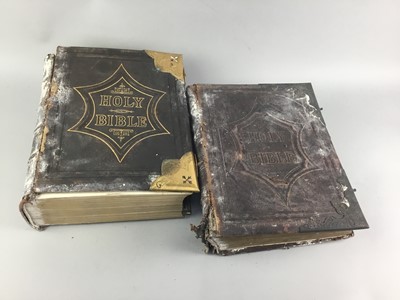 Lot 119 - A BROWNS SELF INTERPRETING FAMILY BIBLE AND THREE OTHER BIBLES