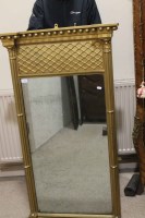 Lot 1038 - GILT WOOD WALL MIRROR OF REGENCY DESIGN with...