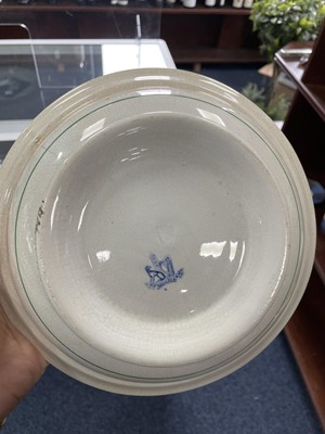 Lot 1023 - A BELLEEK FIRST PERIOD EARTHENWARE BOWL AND ANOTHER