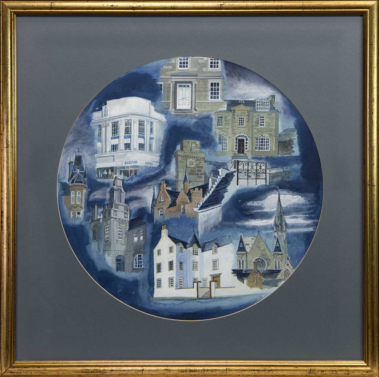 Lot 513 - KIRKCALDY IN THE ROUND, A WATERCOLOUR BY DUNCAN GILFILLAN