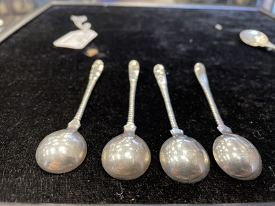 Lot 412 - A COMPOSITE SET OF FOUR EARLY 19TH CENTURY SCOTTISH PROVINCIAL SILVER SALT SPOONS