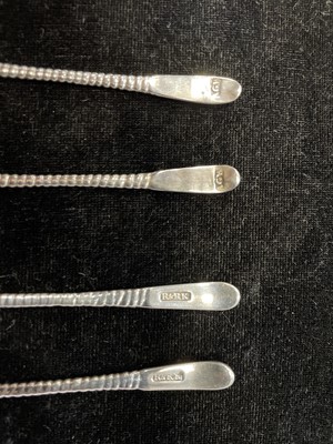 Lot 412 - A COMPOSITE SET OF FOUR EARLY 19TH CENTURY SCOTTISH PROVINCIAL SILVER SALT SPOONS