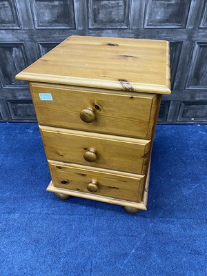 Lot 72 - A WALNUT STANDARD LAMP AND A BEDSIDE CHEST