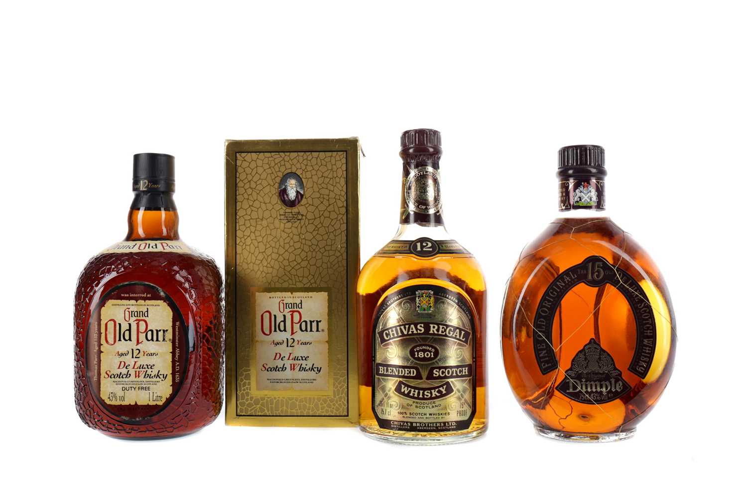 Lot 304 - CHIVAS REGAL 12 YEARS OLD, OLD PARR, DIMPLE 15 YEARS OLD