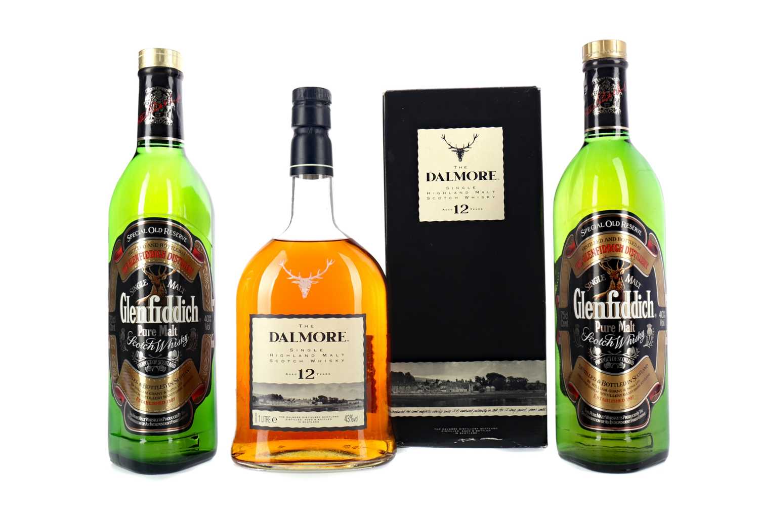Lot 305 - DALMORE 12 YEARS OLD AND TWO GLENFIDDICH SPECIAL OLD RESERVE