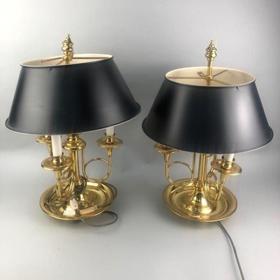 Lot 77 - A PAIR OF BRASS LAMPS