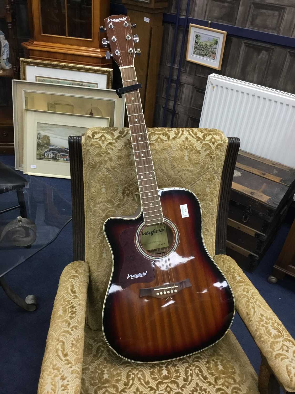 Lot 85 - A WESTFIELD ACOUSTIC GUITAR AND GUITAR ACCESSORIES
