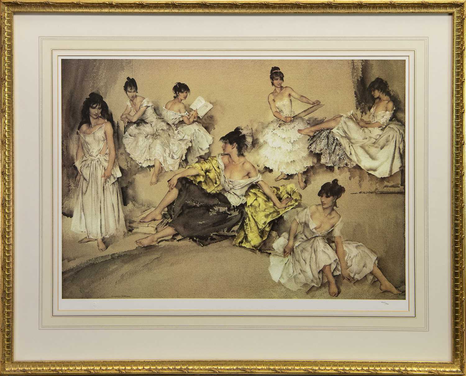 Lot 519 - BEHIND THE SCENES, A PRINT BY SIR WILLIAM RUSSELL FLINT