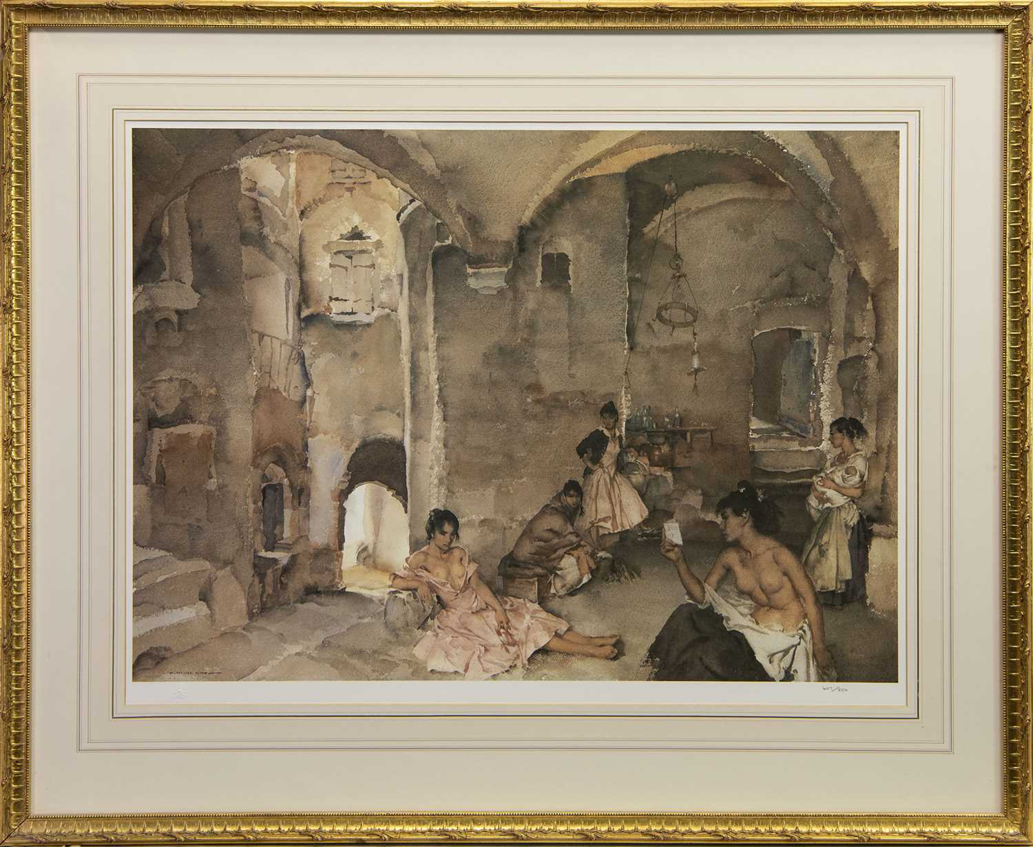 Lot 520 - HARD AT WORK, A PRINT BY SIR WILLIAM RUSSELL FLINT