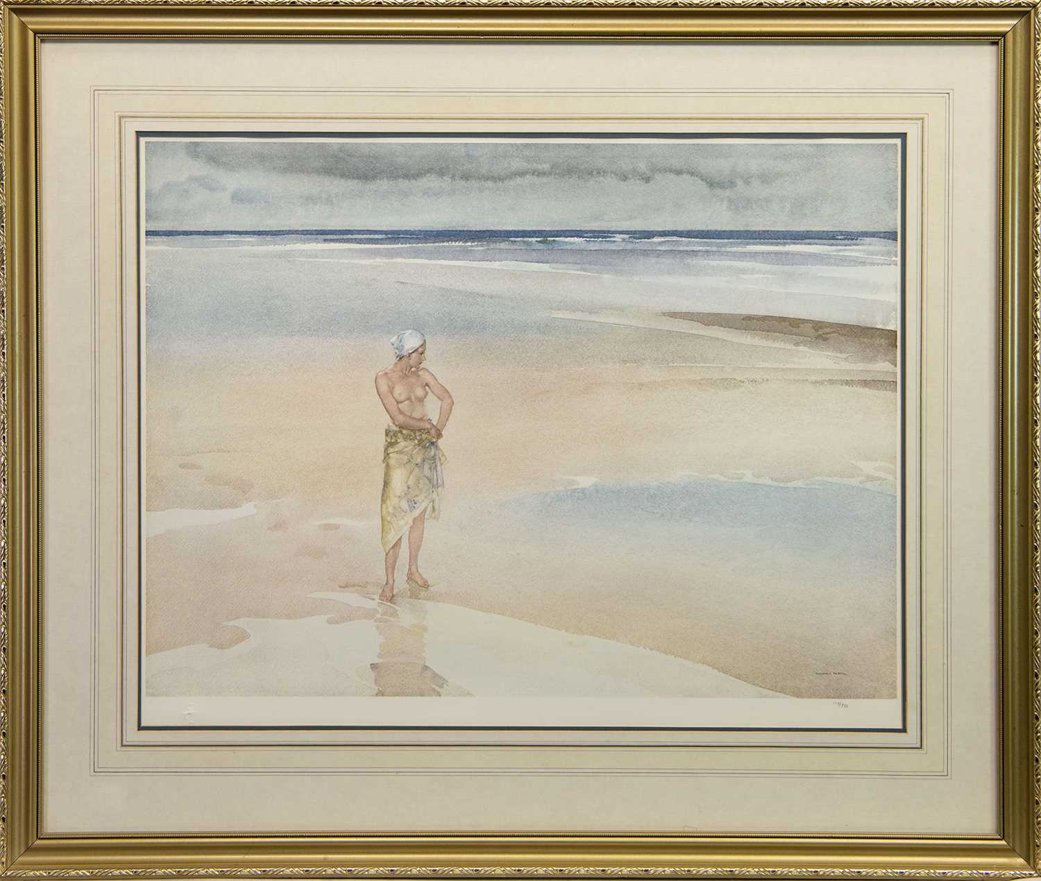 Lot 523 - AT THE BEACH, A PRINT BY SIR WILLIAM RUSSELL FLINT