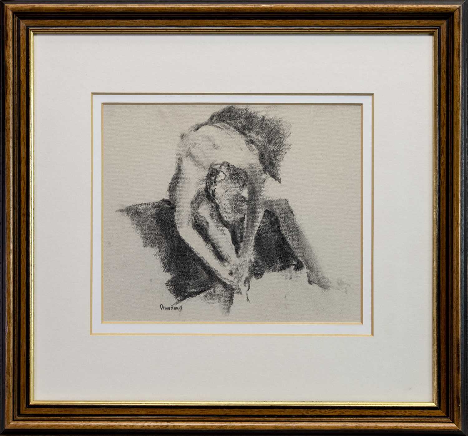 Lot 588 - BALLERINA, A PENCIL DRAWING BY MARION DRUMMOND