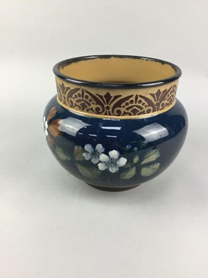 Lot 21 - AN EARLY 20TH CENTURY LANGLEY WARE 'LOVIQUE' STONEWARE PLANTER