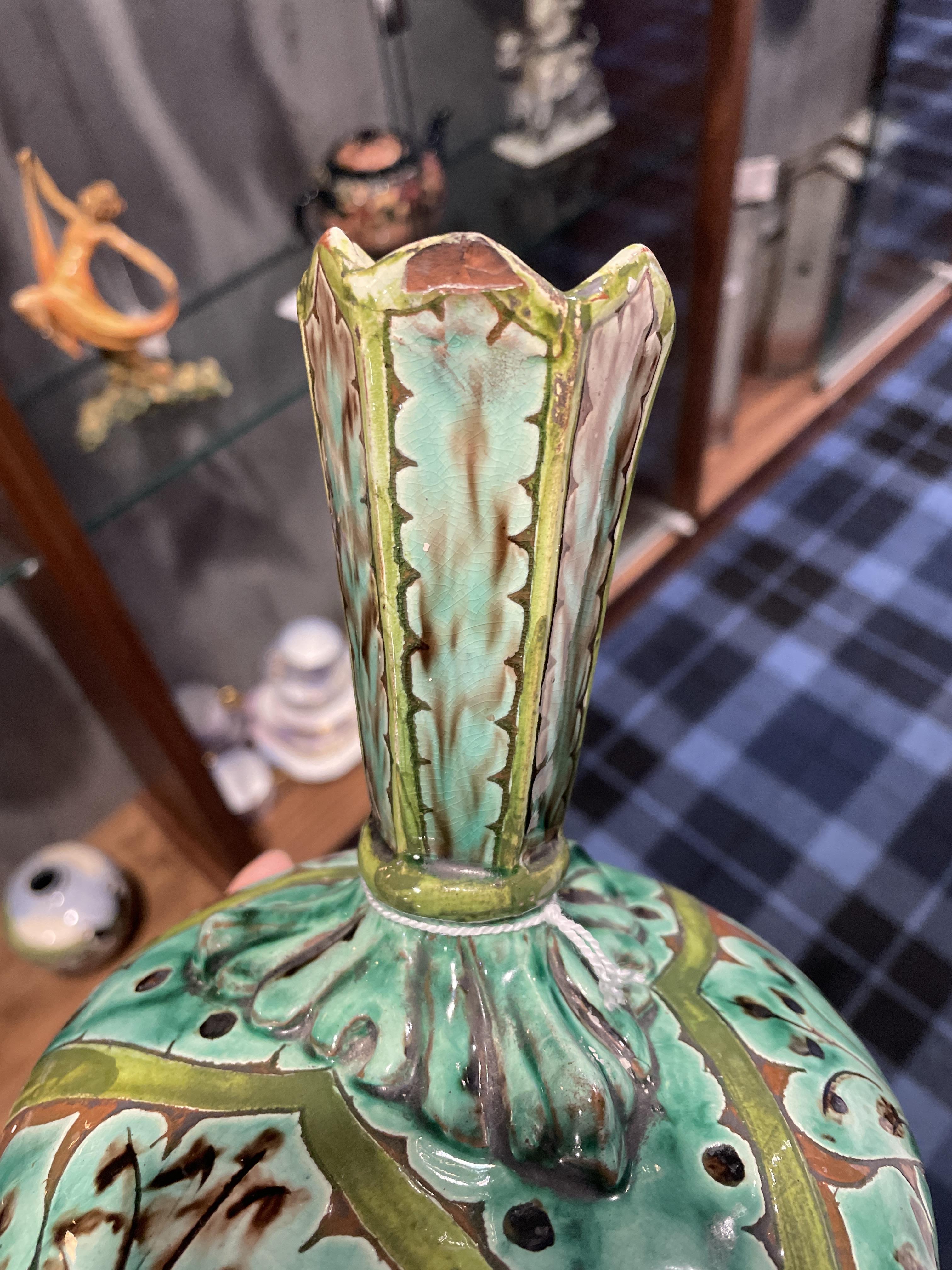 Lot 1027 - A DELLA ROBBIA POTTERY VASE